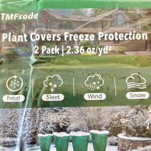 TMFsode Plant Covers Freeze Protection 2 pack, 2.36oz/yd2 , New, Green
